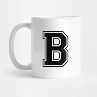 Initial Letter B - Varsity Style Design - Black text Mug